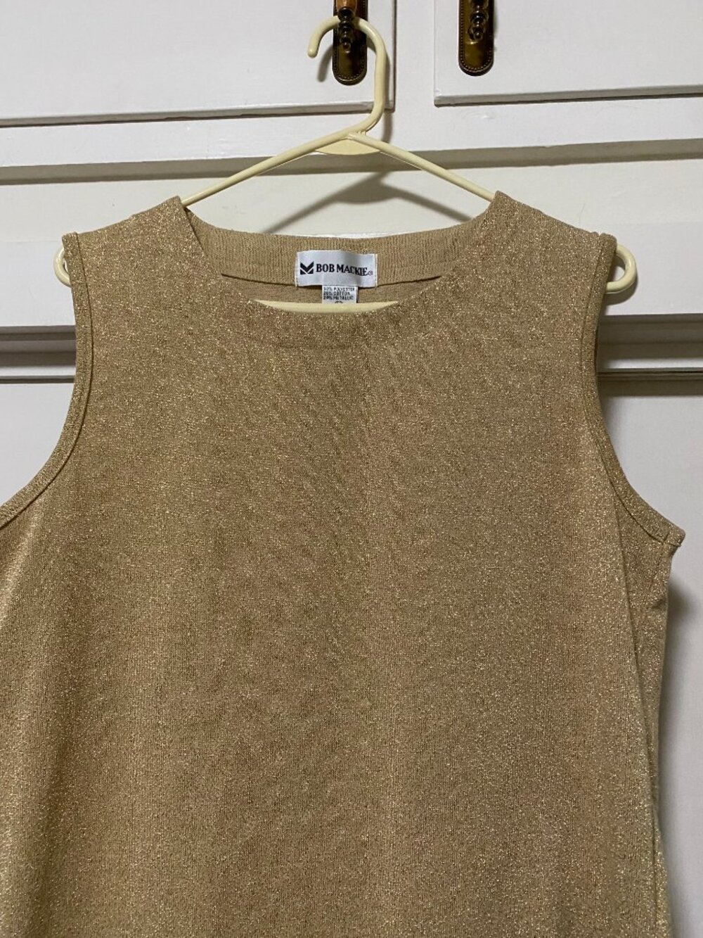Bob Mackie, beautiful, sleeveless, gold sparkle tank, size M
